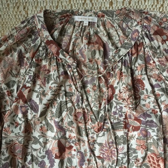Love The Label Botanical Boho Top - Sz M - Picture 3 of 6